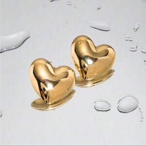 Gold Heart Earrings